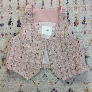 The NEW Boutique Pink Tweed Vest